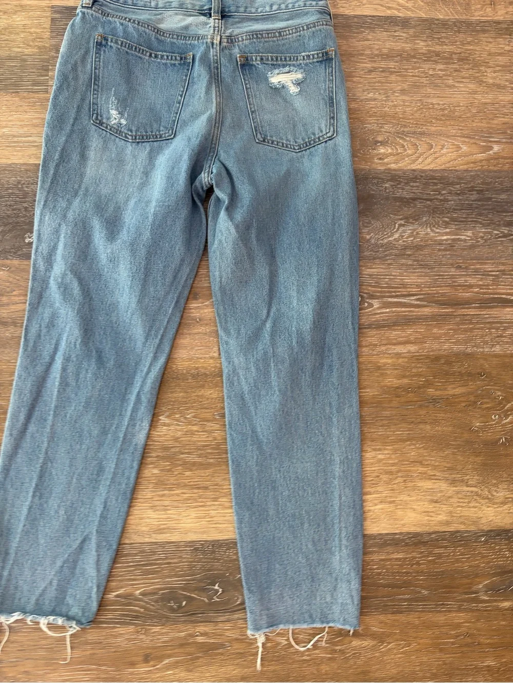 We The Free-Free People Blossom Rigid Crop Skinny Jeans-Distressed-Blue-Size 28